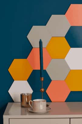PANEL ŚCIENNY HEXAGON SZARY